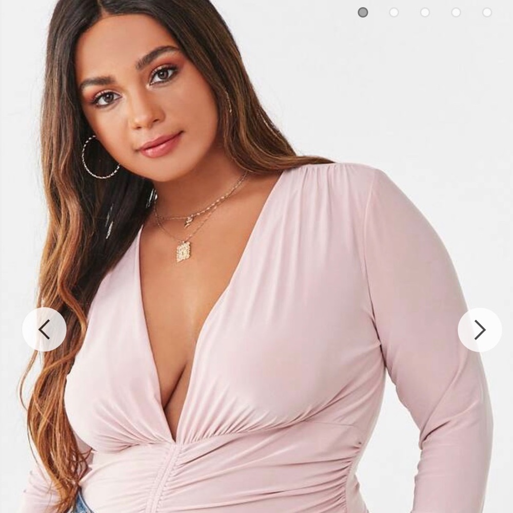 Forever 21 plus size stretch pink body suit siz 0X